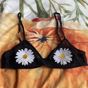 Black daisy bralette